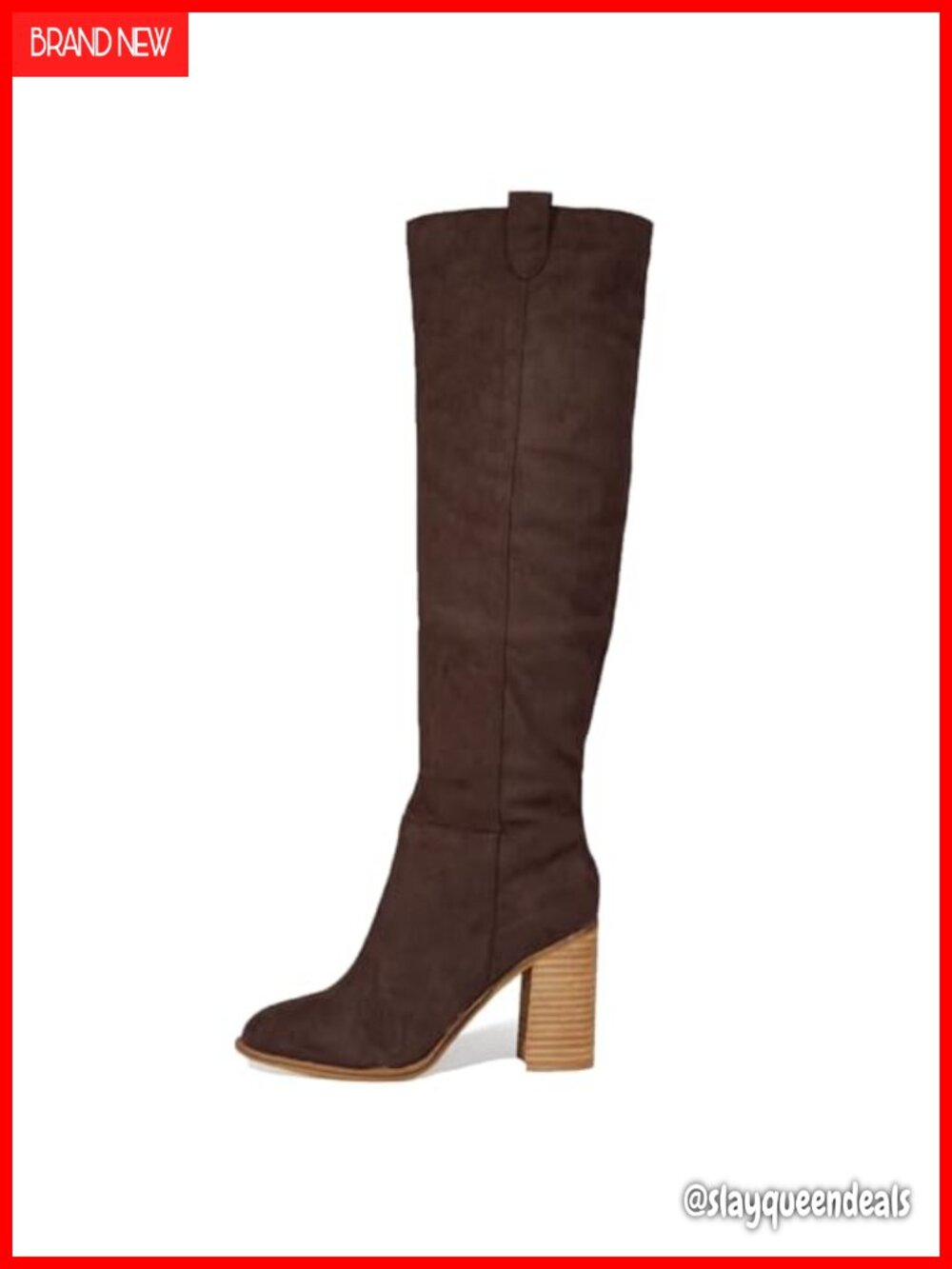 Suede Knee High Boots Fall Tall Slouch Boot Chunky Heel